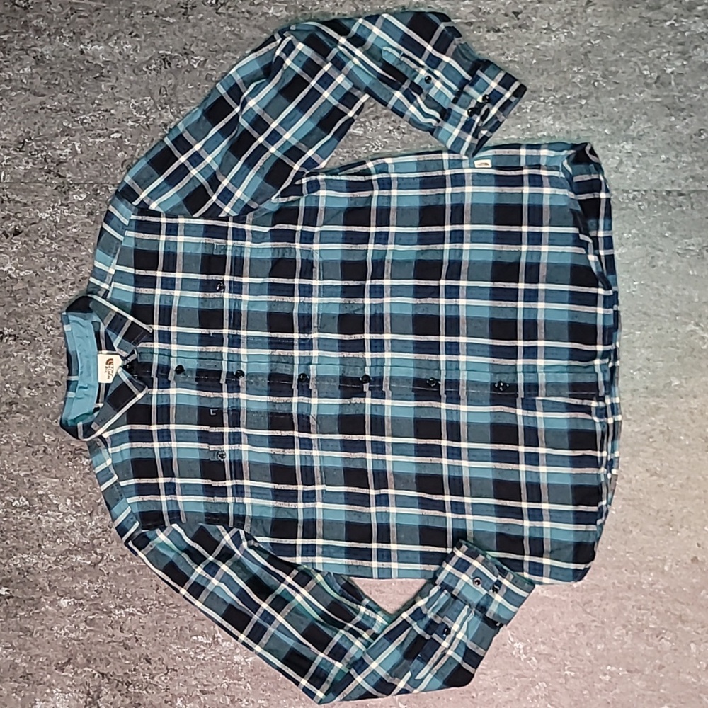 Vintage. North Face. Brown Label.  Button-up flannel.  Like-new.  Men's Large.